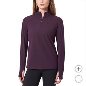 NWT Mondetta Women's‎ Ribbed Half-Zip Pullover Purple